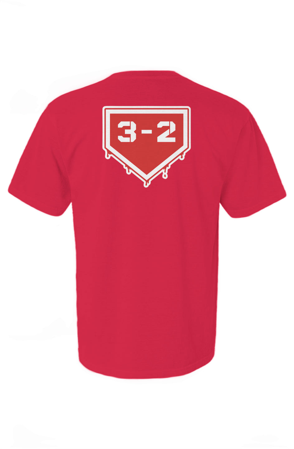 3-2 Drip Heavyweight Cotton Tee - Red & White