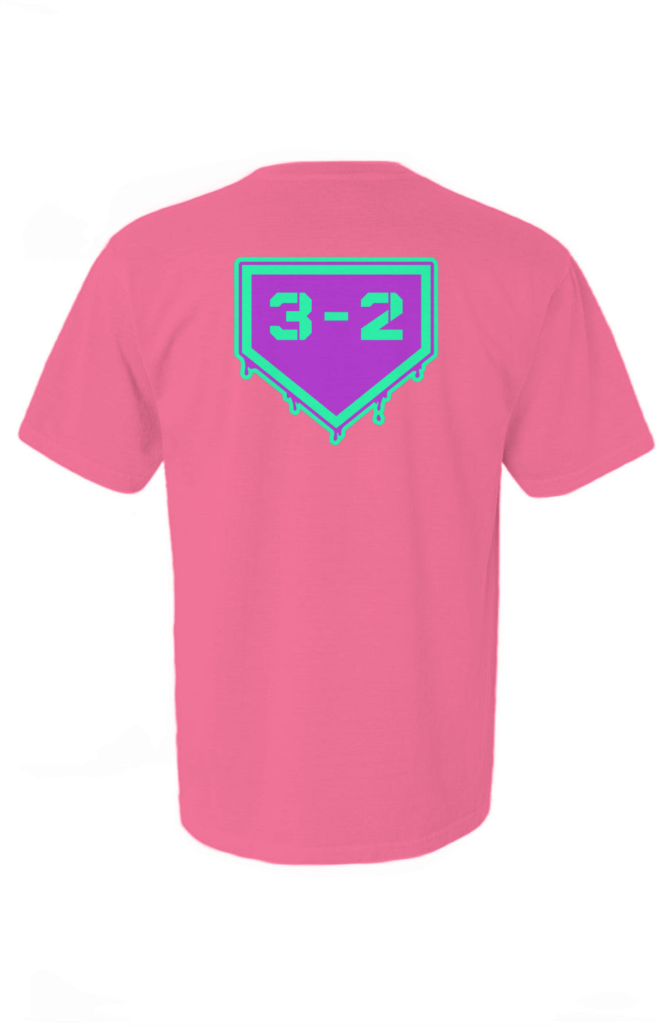 3-2 Drip Heavyweight Cotton Tee - Purple & Green