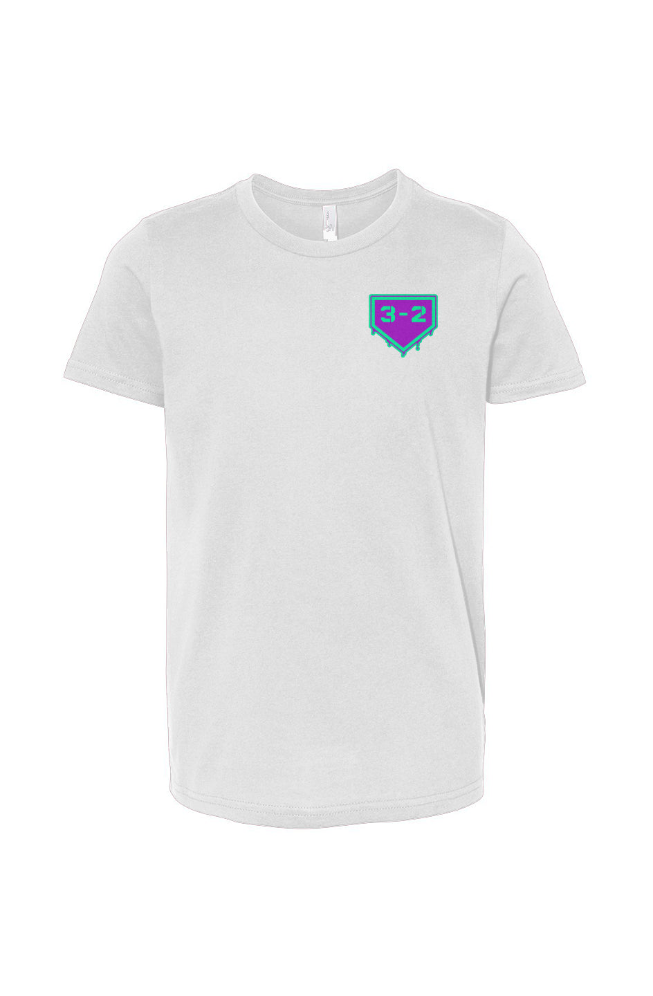 3-2 Drip Youth Cotton Tee - Purple & Green