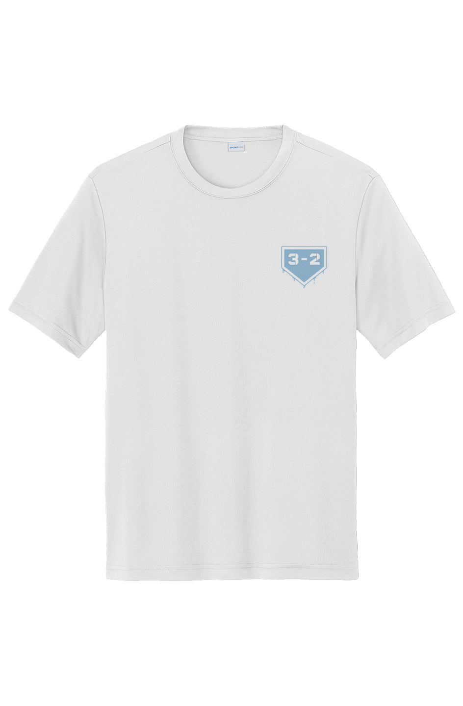 3-2 Drip Performance Tee - Light Blue & White