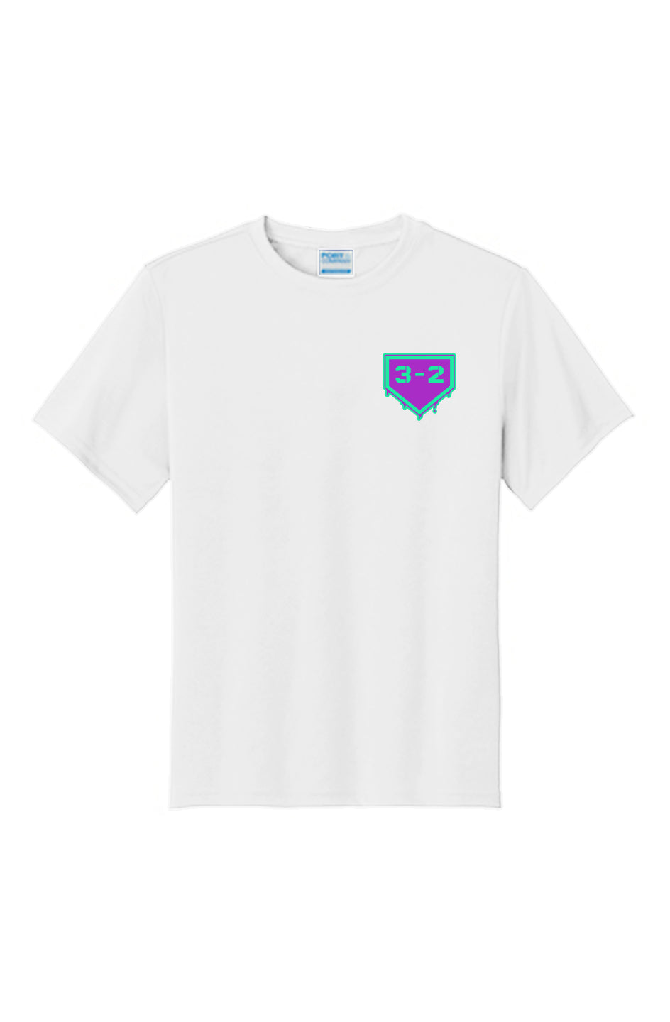 3-2 Drip Youth Performance Tee - Purple & Green