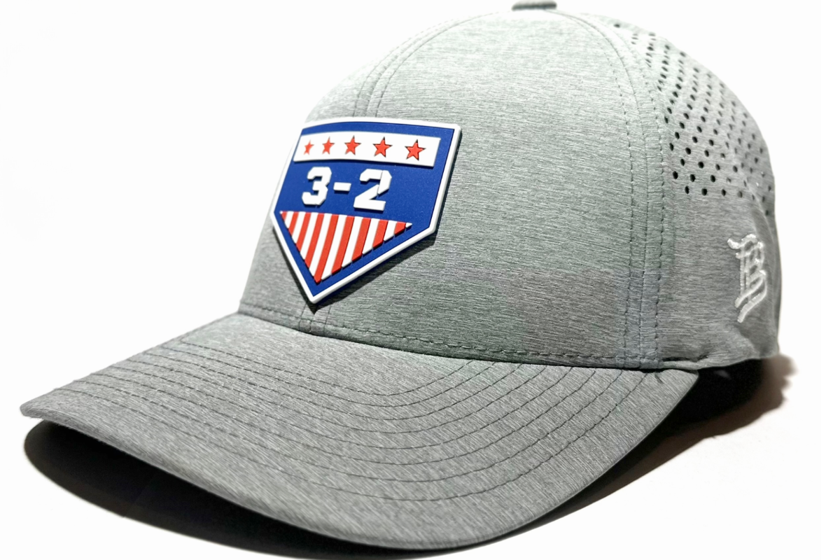 3-2 Stars & Stripes PVC Curved Performance Hat - Branded Bills