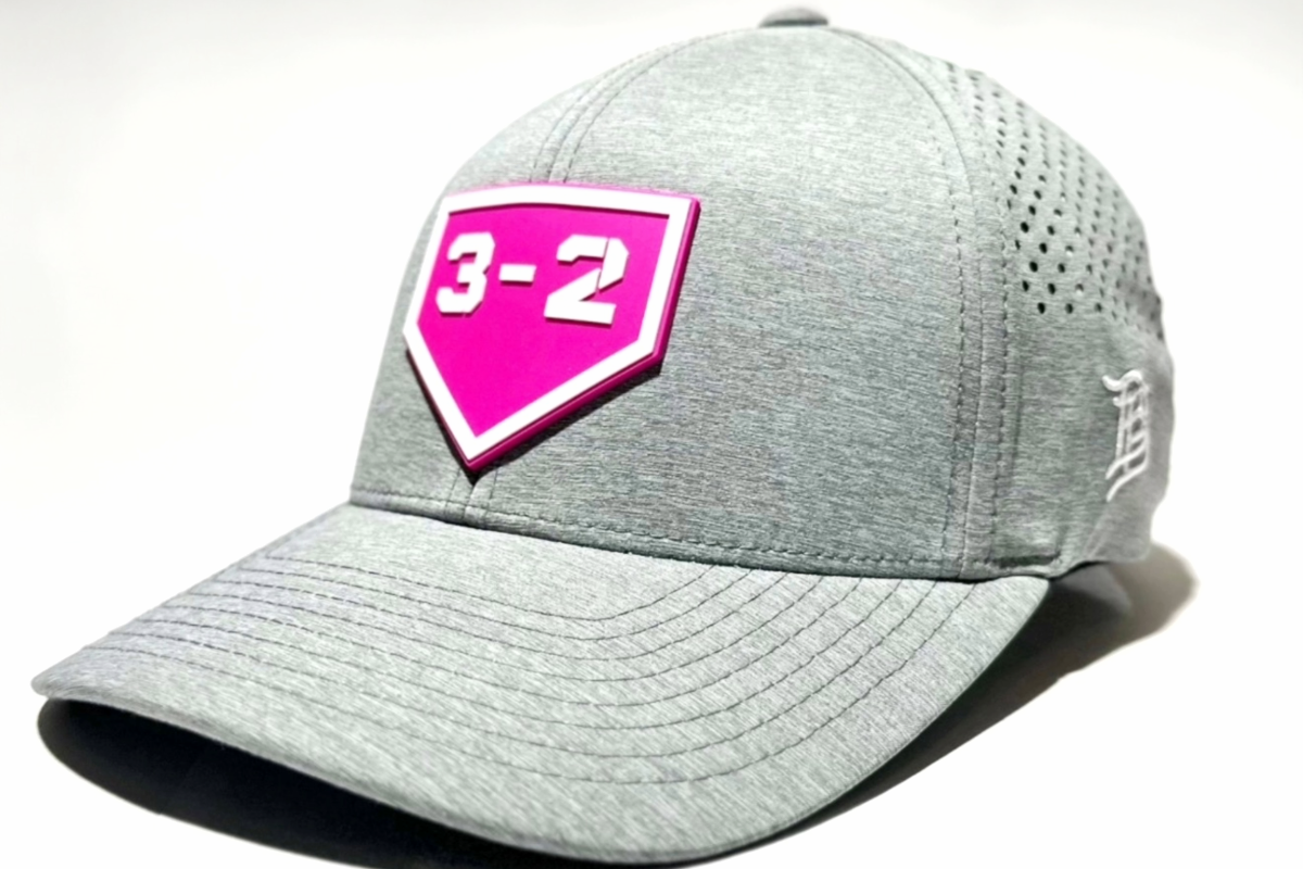 3-2 Hot Pink PVC Curved Performance Hat - Branded Bills