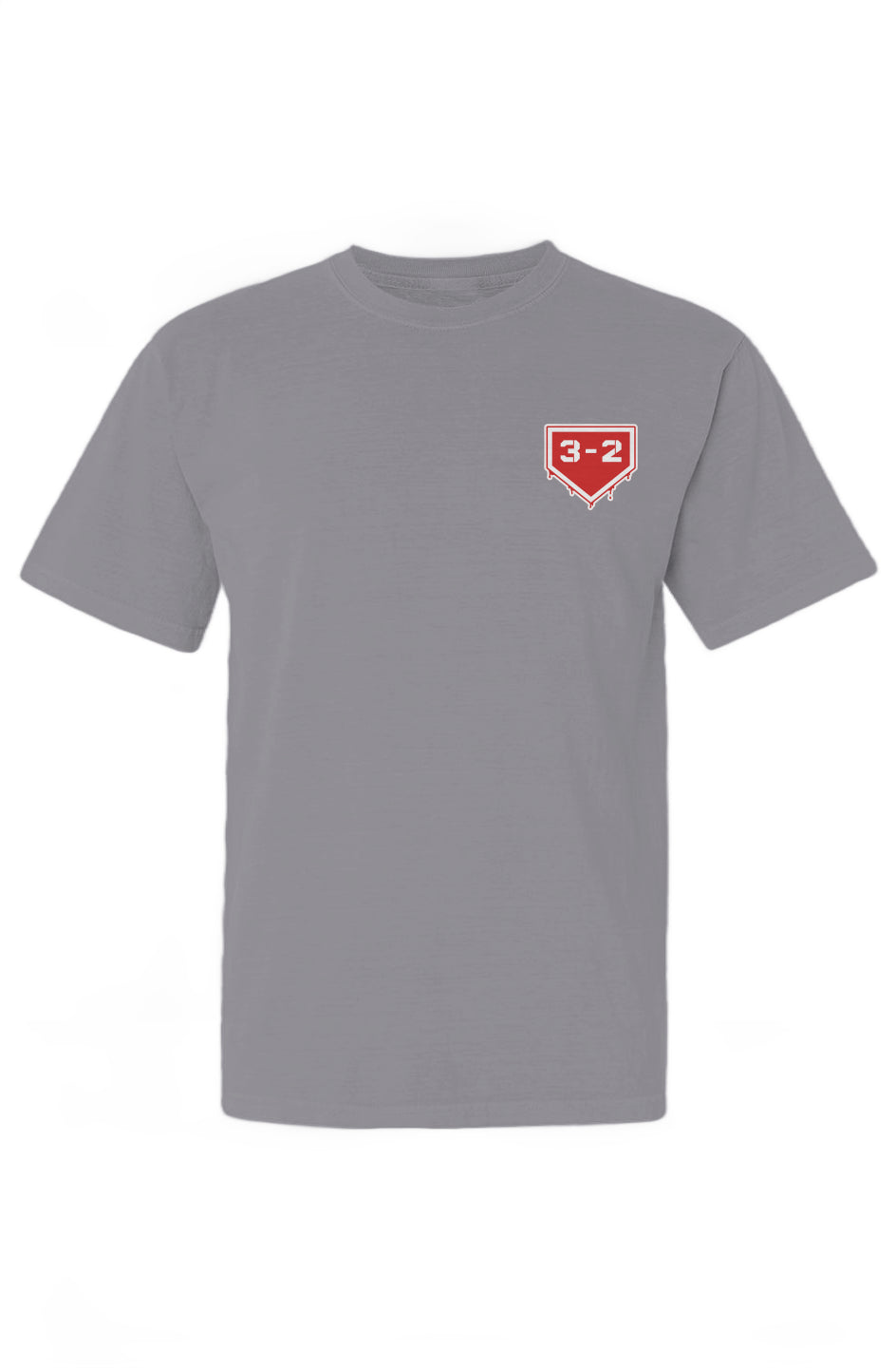 3-2 Drip Heavyweight Cotton Tee - Red & White