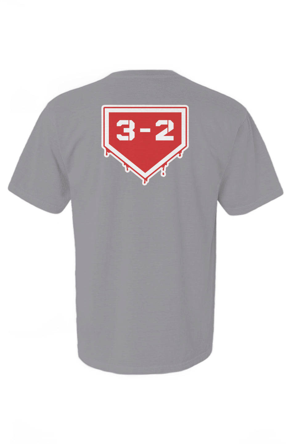 3-2 Drip Heavyweight Cotton Tee - Red & White