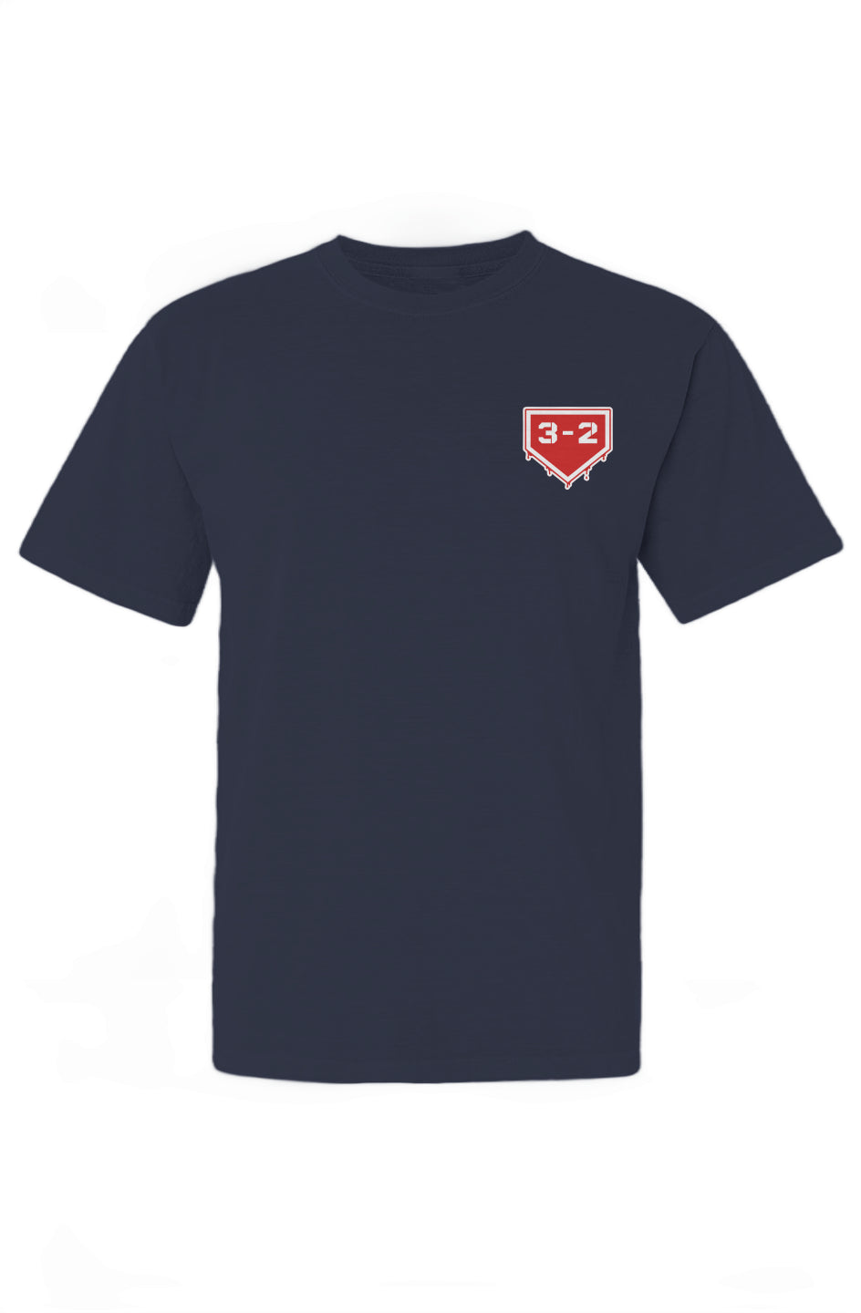 3-2 Drip Heavyweight Cotton Tee - Red & White