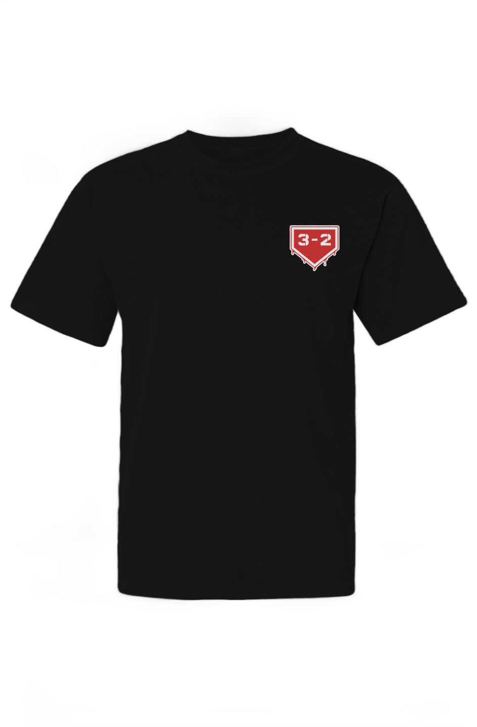 3-2 Drip Heavyweight Cotton Tee - Red & White