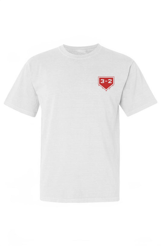 3-2 Drip Heavyweight Cotton Tee - Red & White
