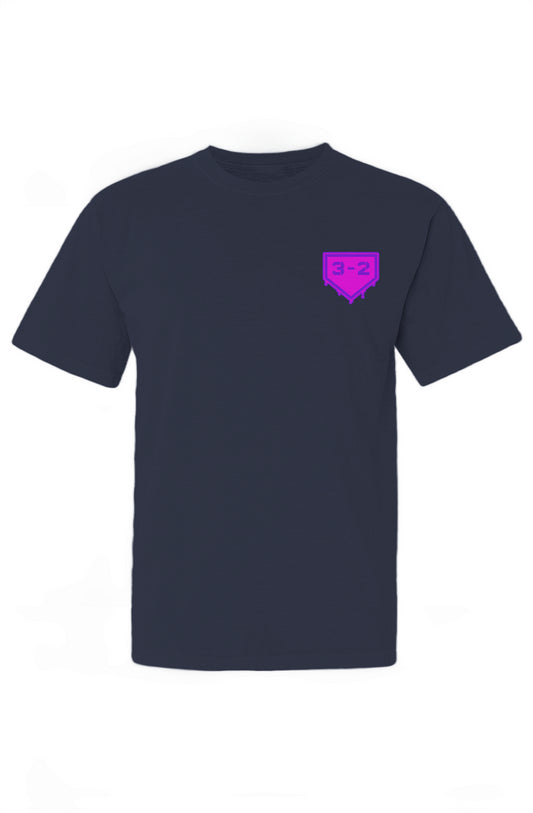 3-2 Drip Heavyweight Cotton Tee - Pink & Purple