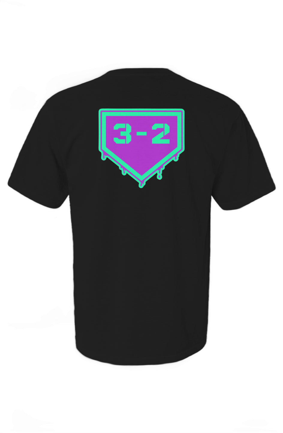 3-2 Drip Heavyweight Cotton Tee - Purple & Green