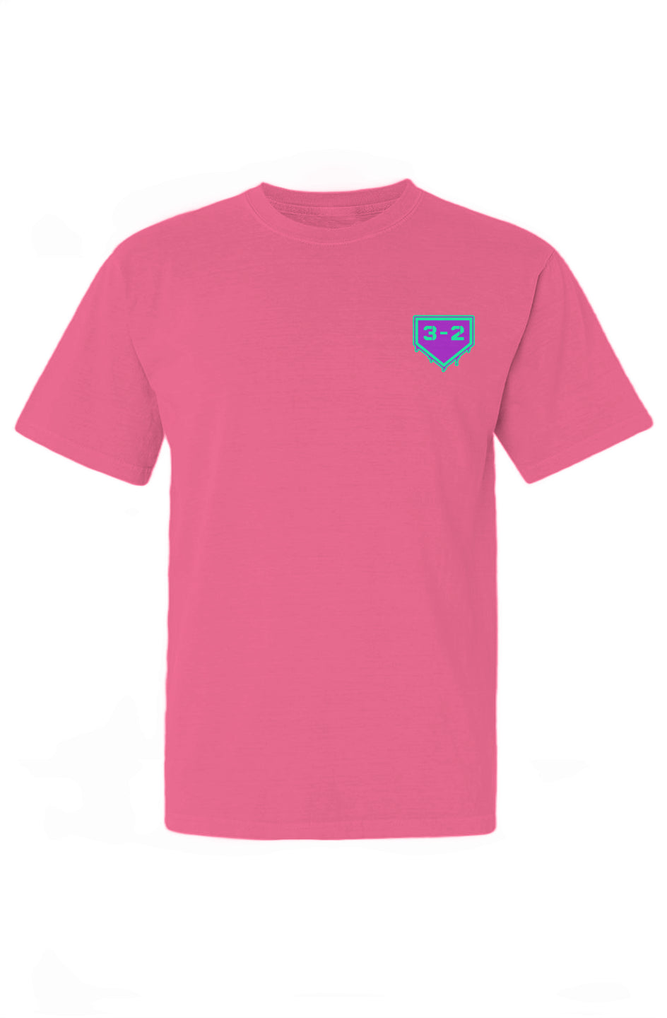 3-2 Drip Heavyweight Cotton Tee - Purple & Green