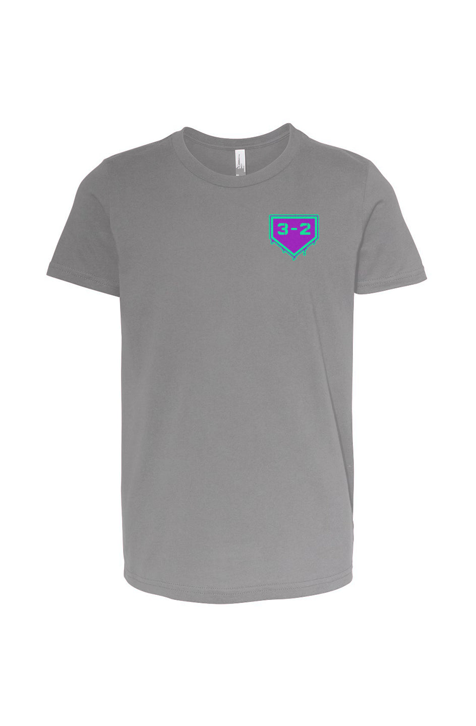 3-2 Drip Youth Cotton Tee - Purple & Green 