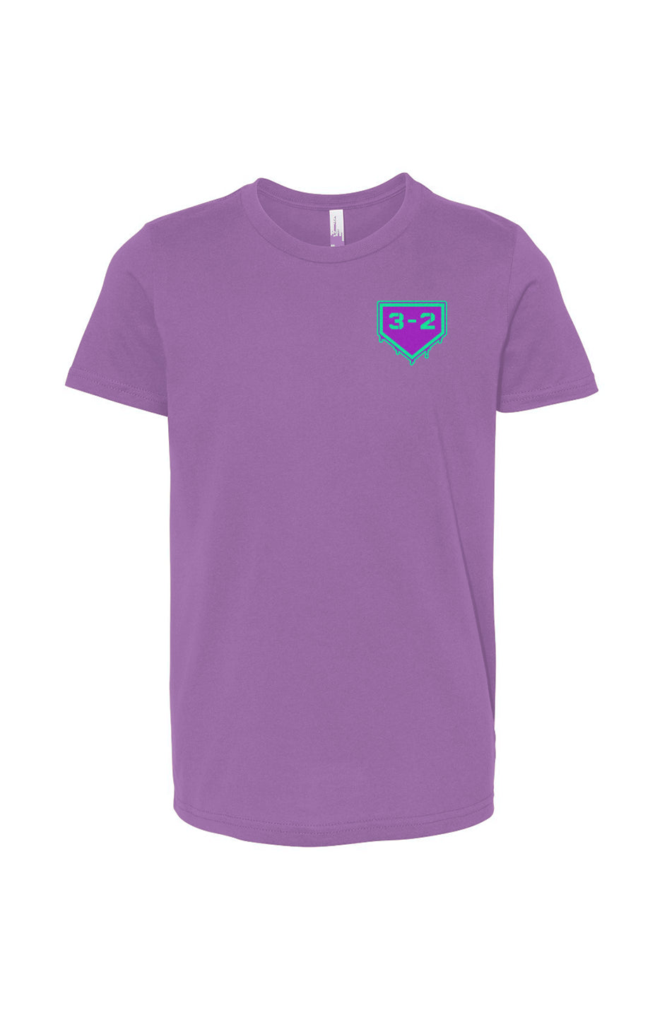 3-2 Drip Youth Cotton Tee - Purple & Green