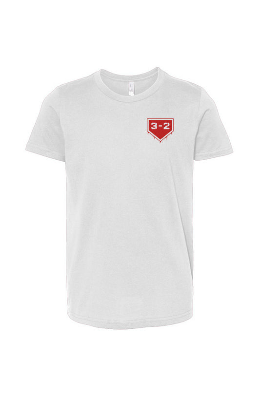 3-2 Drip Youth Cotton Tee - Red & White