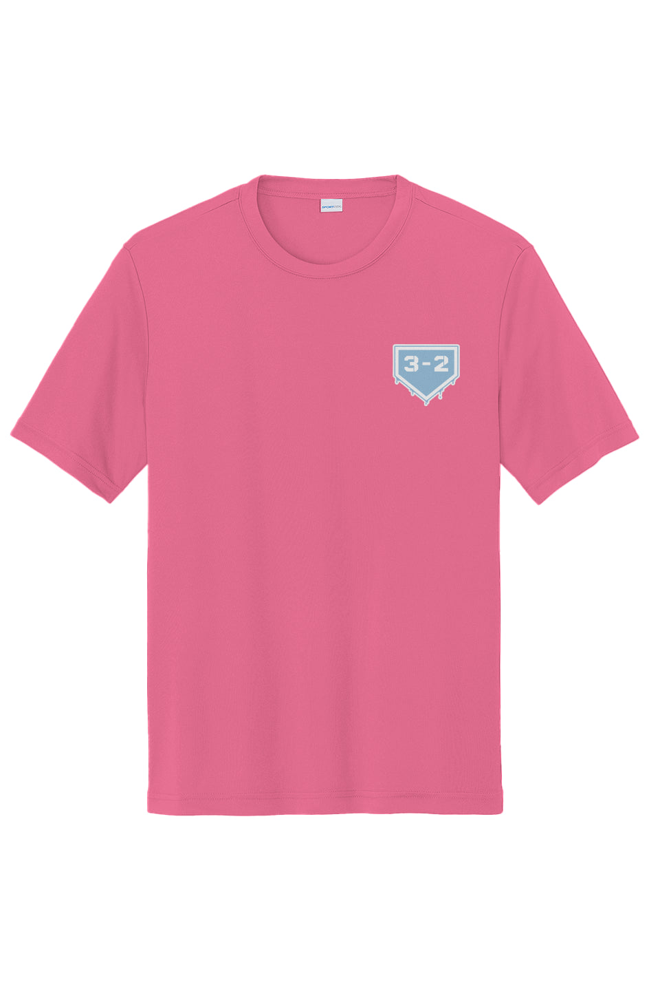 3-2 Drip Performance Tee - Light Blue & White
