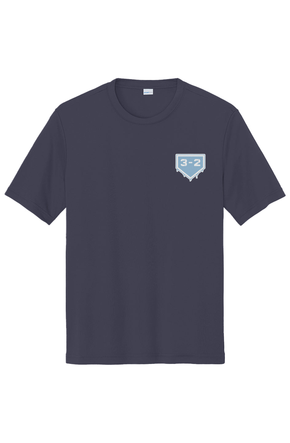 3-2 Drip Performance Tee - Light Blue & White