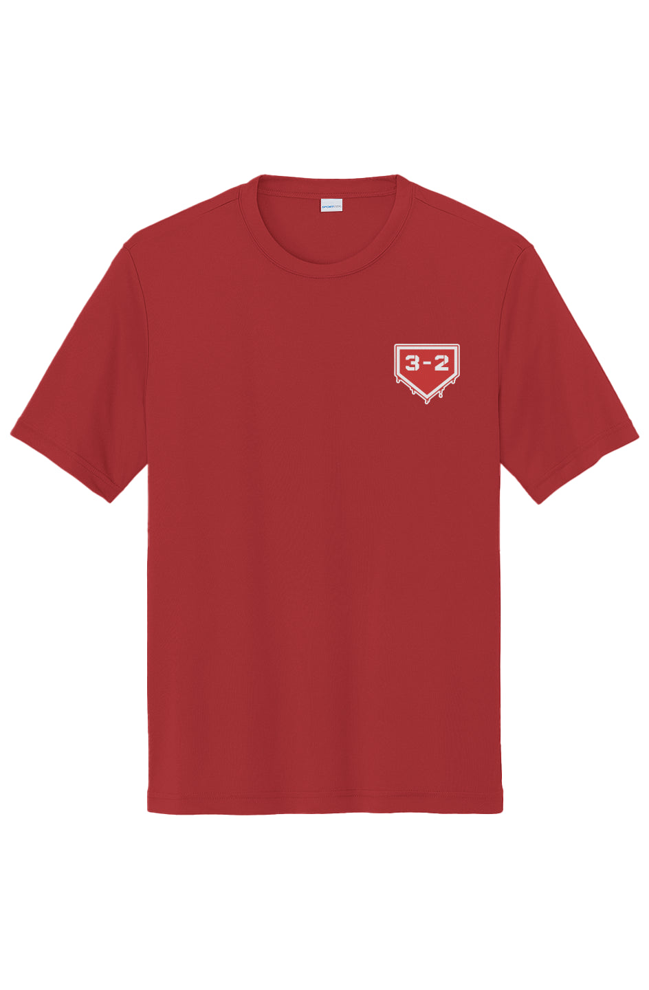 3-2 Drip Performance Tee - Red & White