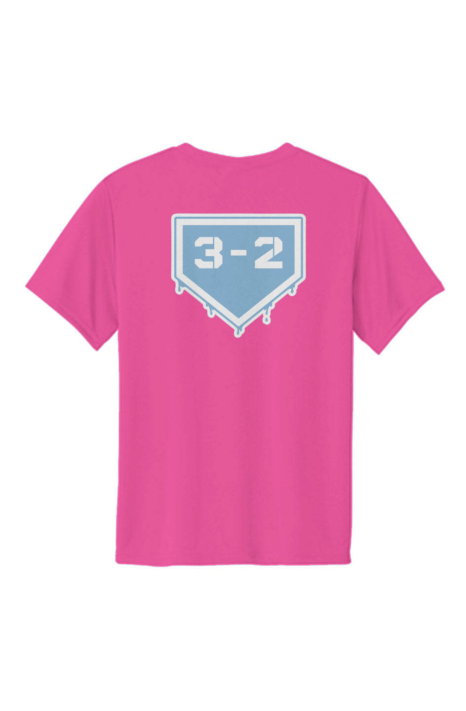 3-2 Drip Youth Performance Tee - Light Blue & White