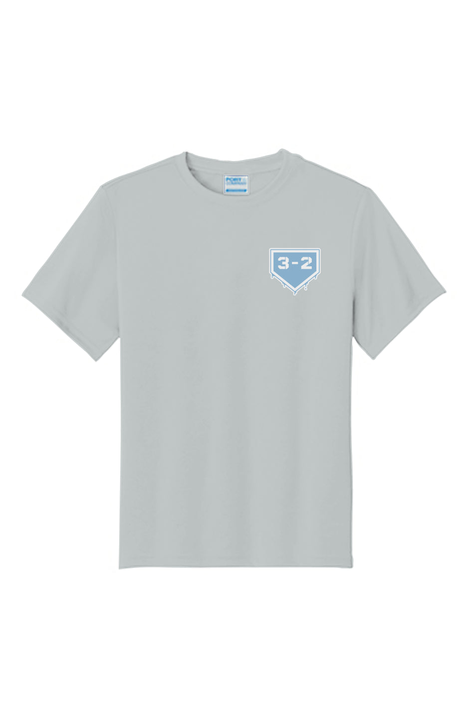 3-2 Drip Youth Performance Tee - Light Blue & White