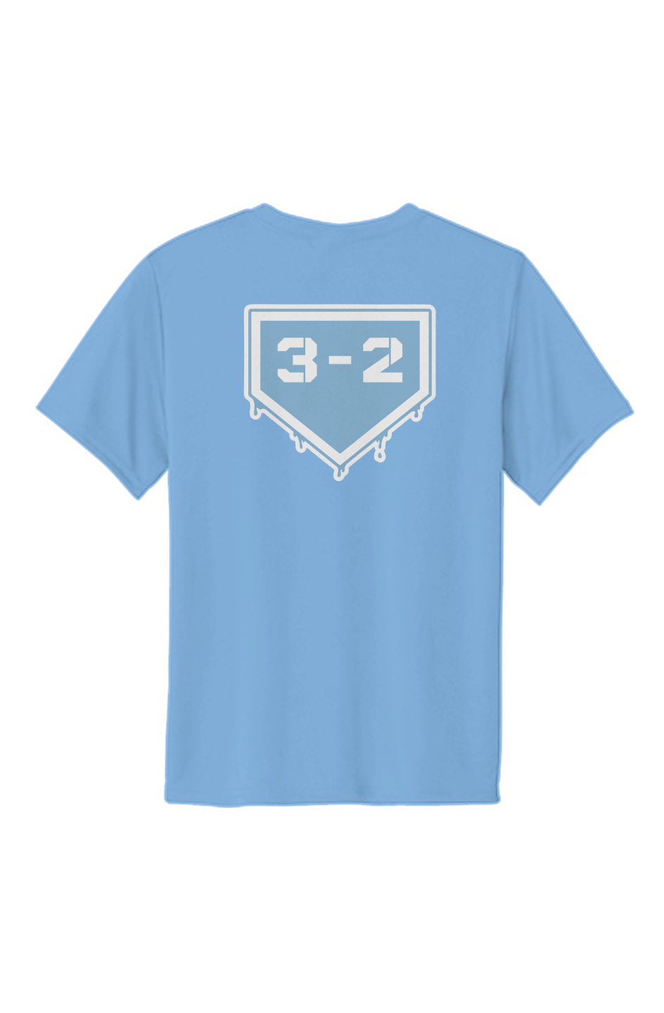 3-2 Drip Youth Performance Tee - Light Blue & White