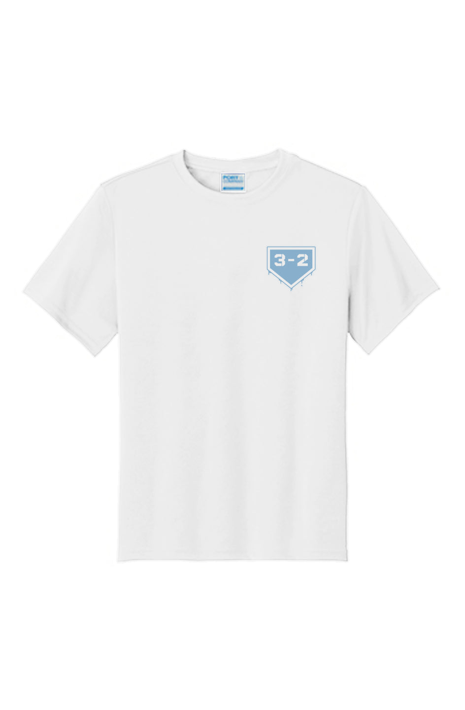 3-2 Drip Youth Performance Tee - Light Blue & White