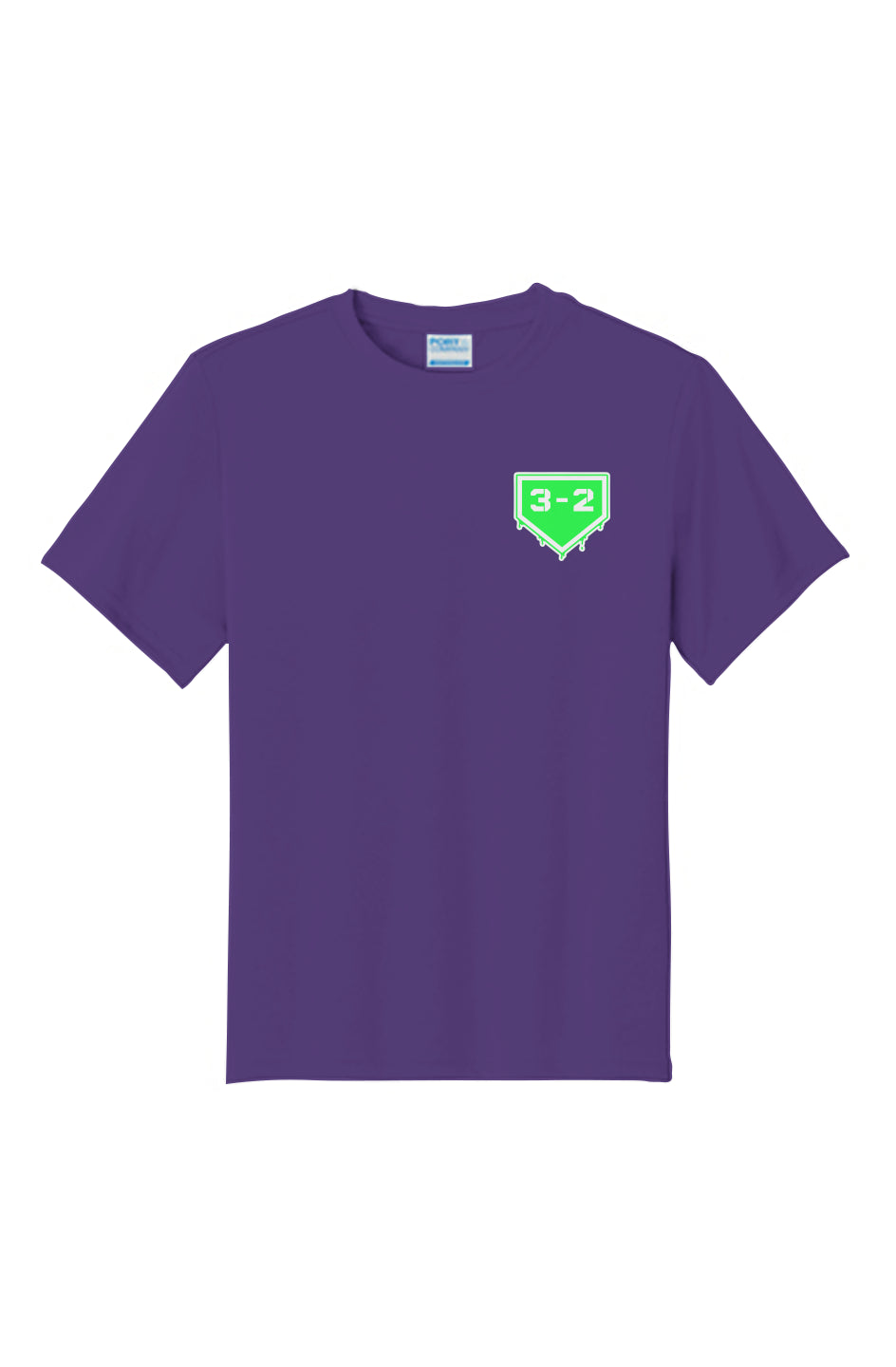 3-2 Drip Youth Performance Tee - Lime & White