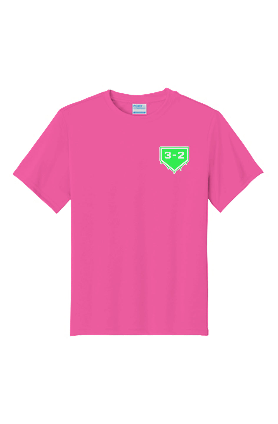 3-2 Drip Youth Performance Tee - Lime & White