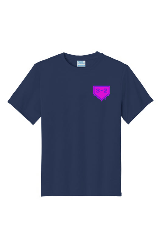 3-2 Drip Youth Performance Tee - Pink & Purple