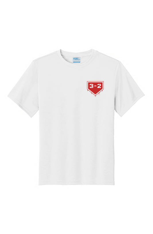 3-2 Drip Youth Performance Tee - Red & White