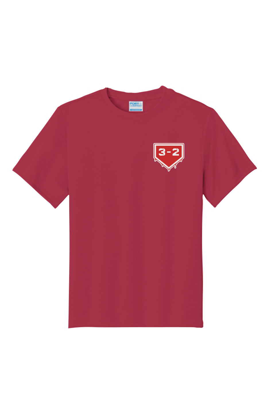 3-2 Drip Youth Performance Tee - Red & White