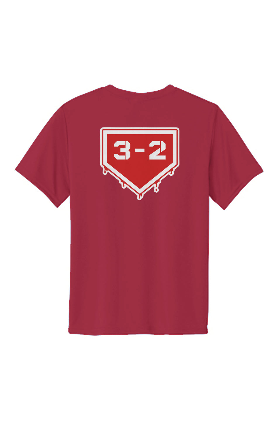 3-2 Drip Youth Performance Tee - Red & White