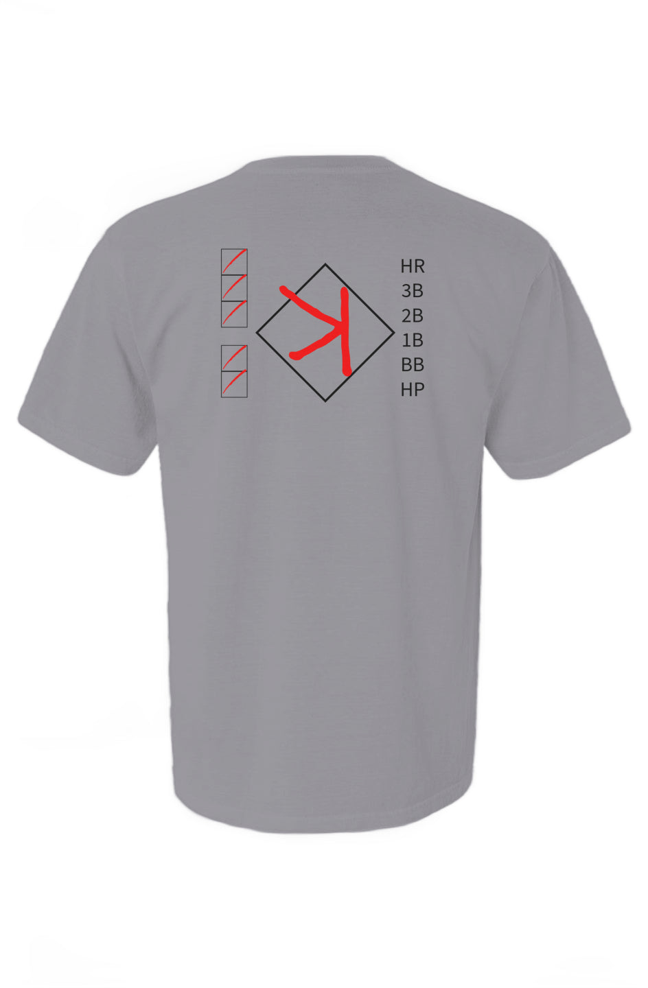 3-2 K Scorecard Heavyweight Cotton Tee - Red