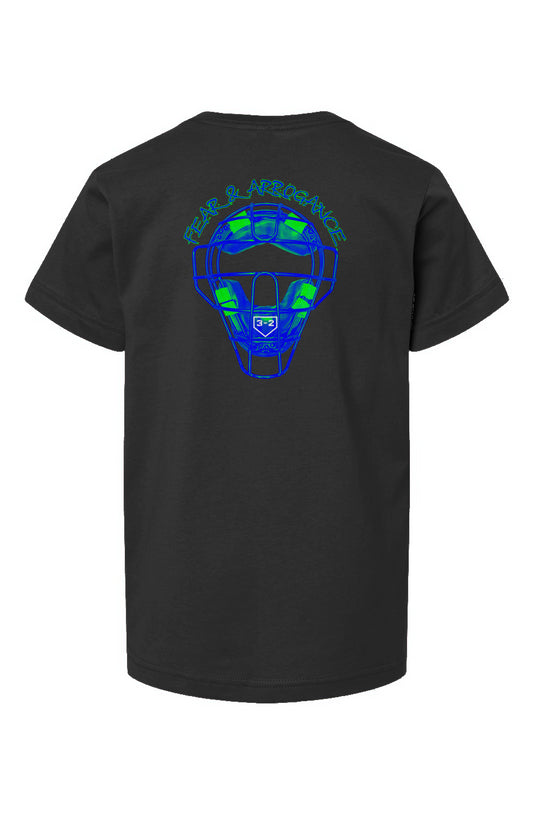Fear & Arrogance Youth Heavyweight Cotton Tee - Lime & Blue