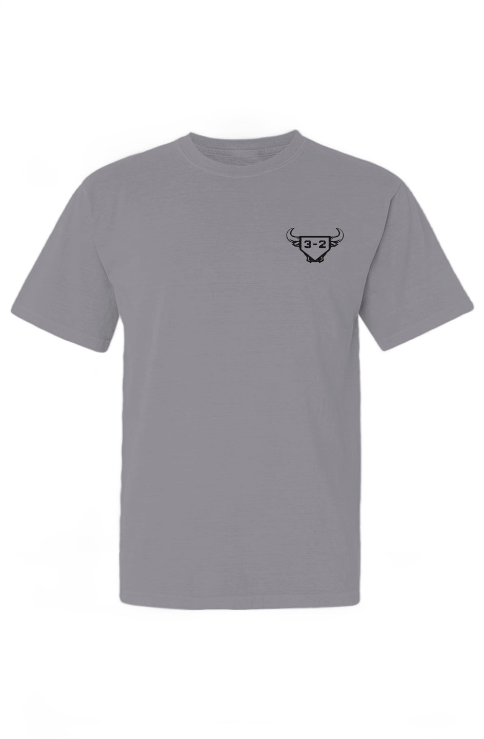 3-2 Bullpen Heavyweight Cotton Tee - Black Logo