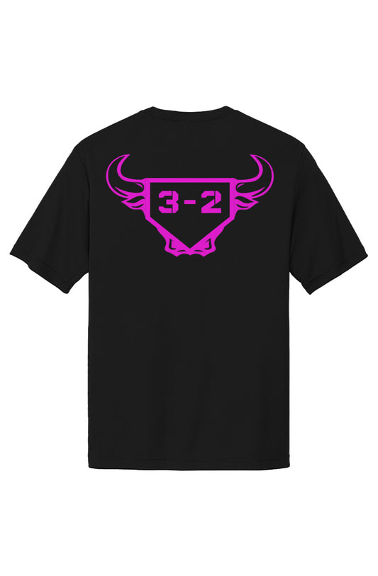 3-2 Bullpen Performance Tee - Pink Logo