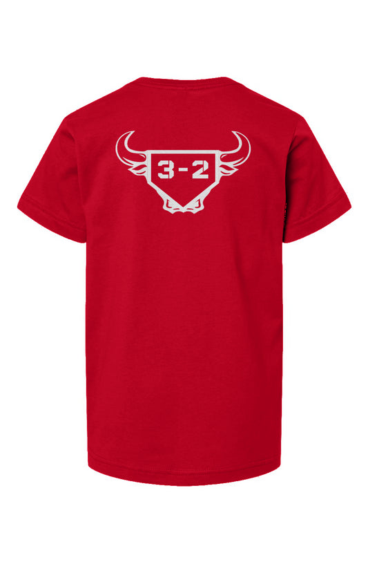 3-2 Bullpen Youth Heavyweight Cotton Tee - White