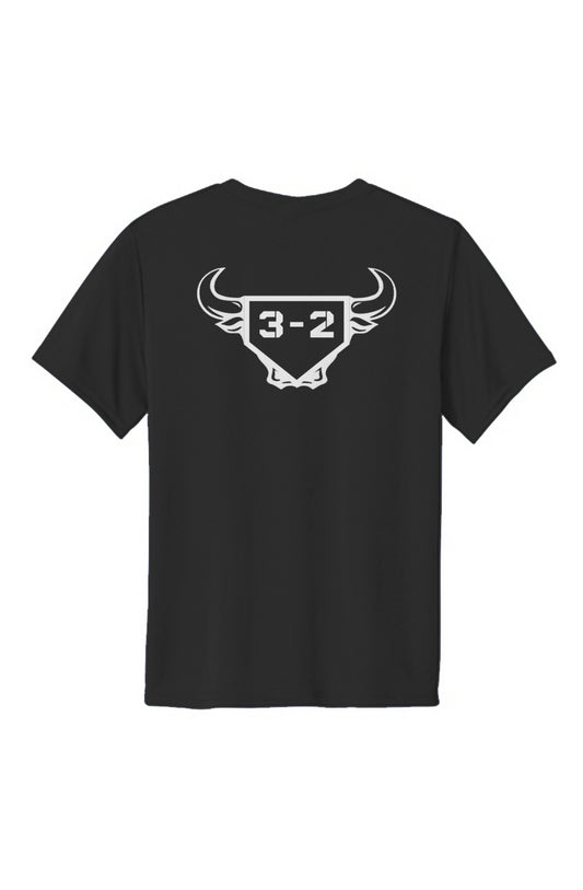 3-2 Bullpen Youth Performance Tee - White