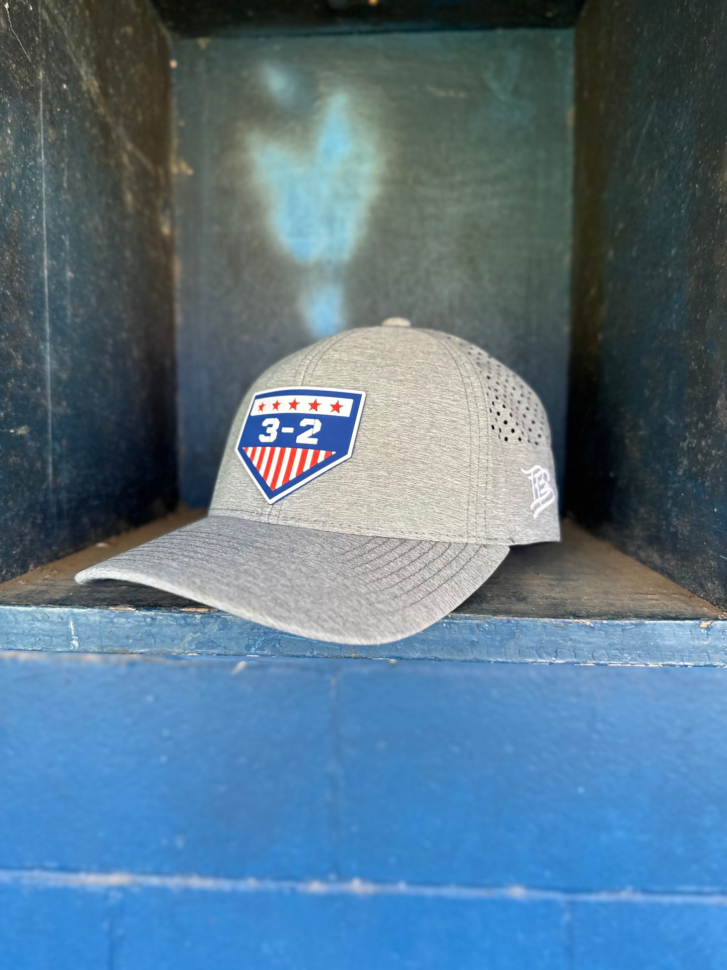 3-2 Stars & Stripes PVC Curved Performance Hat - Branded Bills