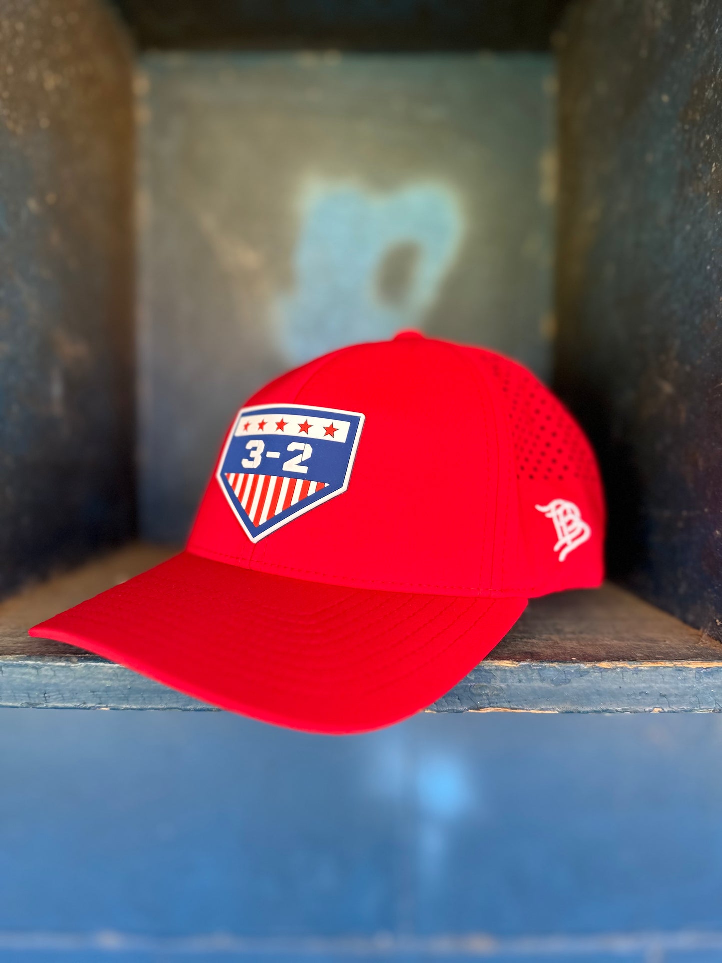 3-2 Stars & Stripes PVC Curved Performance Hat - Branded Bills