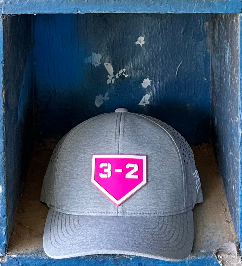 3-2 Hot Pink PVC Curved Performance Hat - Branded Bills