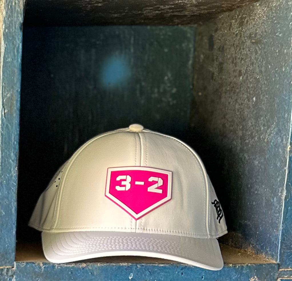 3-2 Hot Pink PVC Curved Performance Hat - Branded Bills