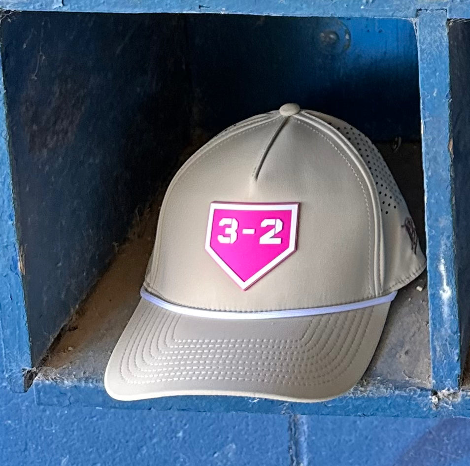 3-2 Hot Pink PVC Curved 5-Panel Rope Snapback - Branded Bills