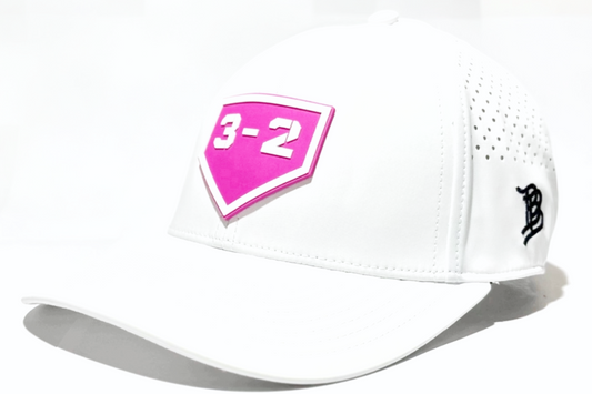 3-2 Hot Pink PVC Curved Performance Hat - Branded Bills
