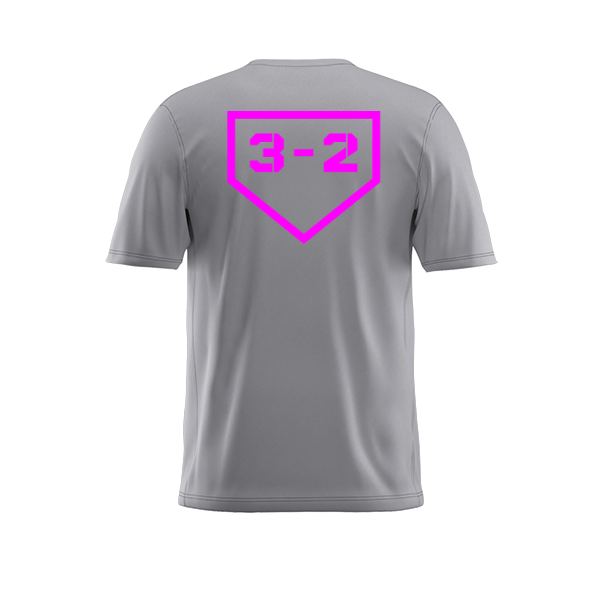 Classic 3-2 Youth Performance Tee - Hot Pink Logo